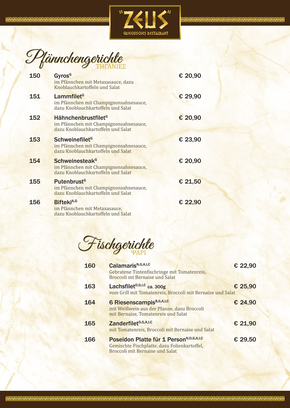Restaurant Zeus in Karow Speisekarte 9